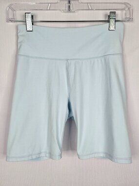 FLX Light Blue Bike Shorts | High Rise Stretch Athletic | Size XS